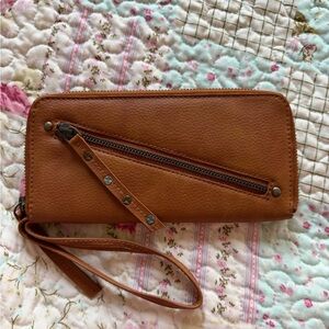 Free People Brown Wallet with Wrist Strap